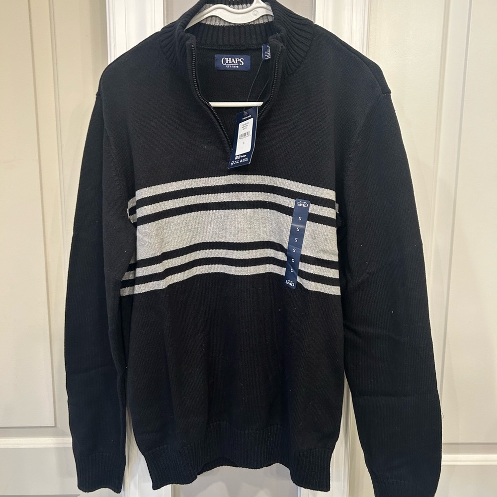 NWT Men’s Small Chaps 1/4 Zip Sweater
